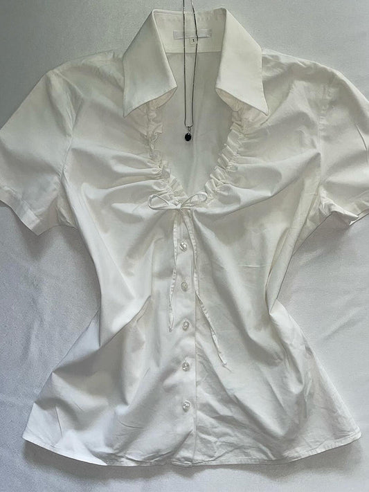 Vintage White V-Neck Shirt