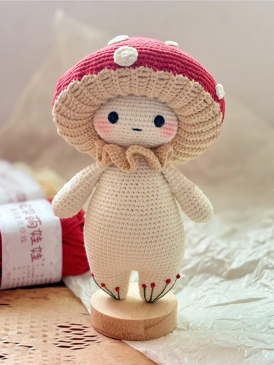 diy crochet Mushroom Elf Doll kit