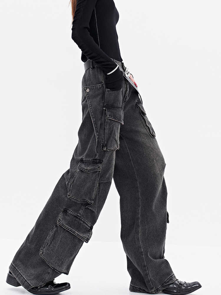 Grunge Distressed Pockets Baggy Jeans