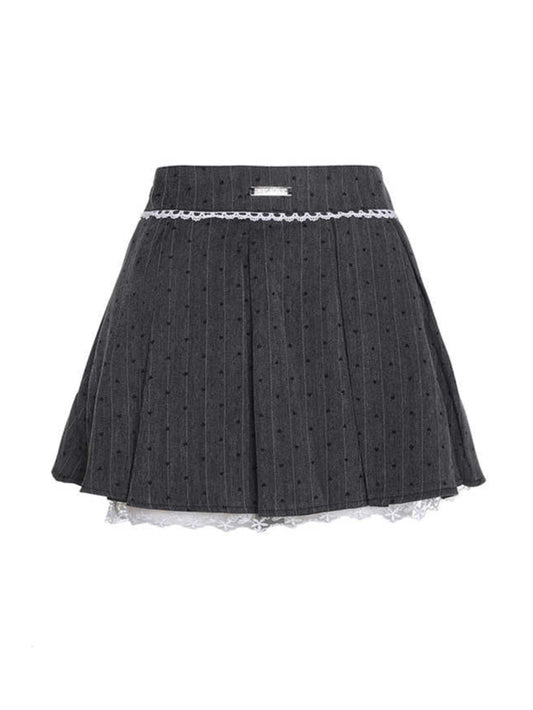 Preppy Bow Pleated Skirt