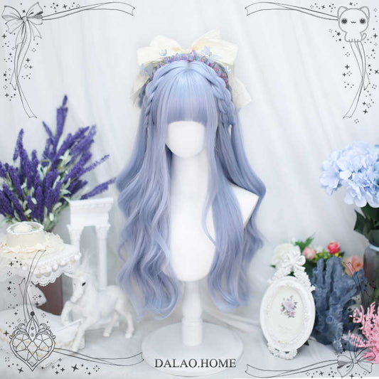 Blue Butterfly Curly Wig