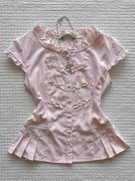 Lace Pink Retro Shirt