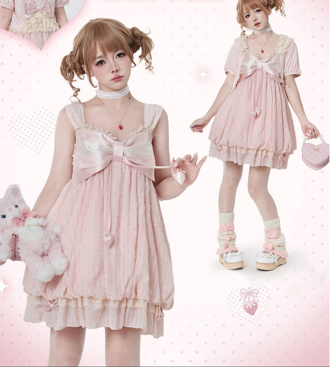 vintage polka dots bow dress
