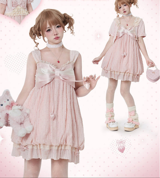 vintage polka dots bow dress