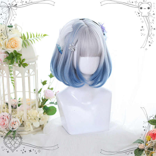 Hankawa Blue Short Wig
