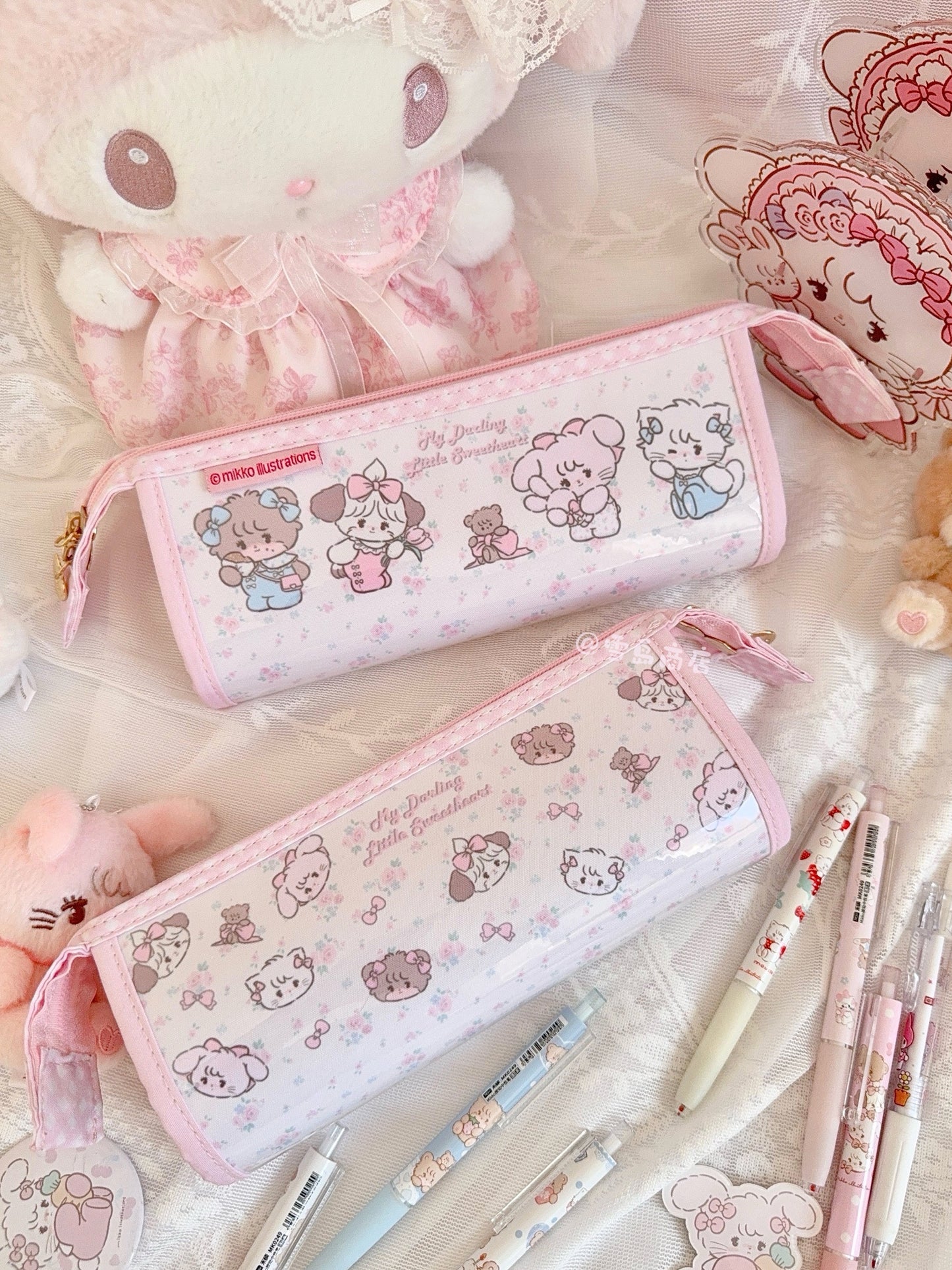 kawaii pink Pencil bag
