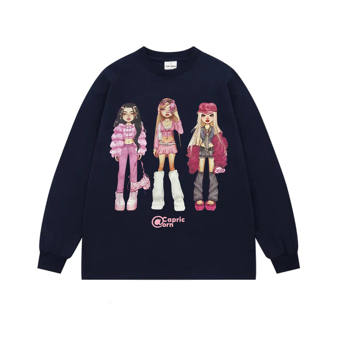 hip-hop girl printed kawaii sweatshirt