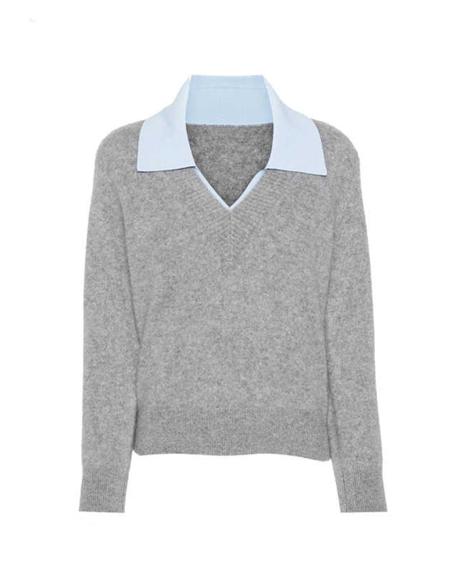 French Preppy Polo Sweater