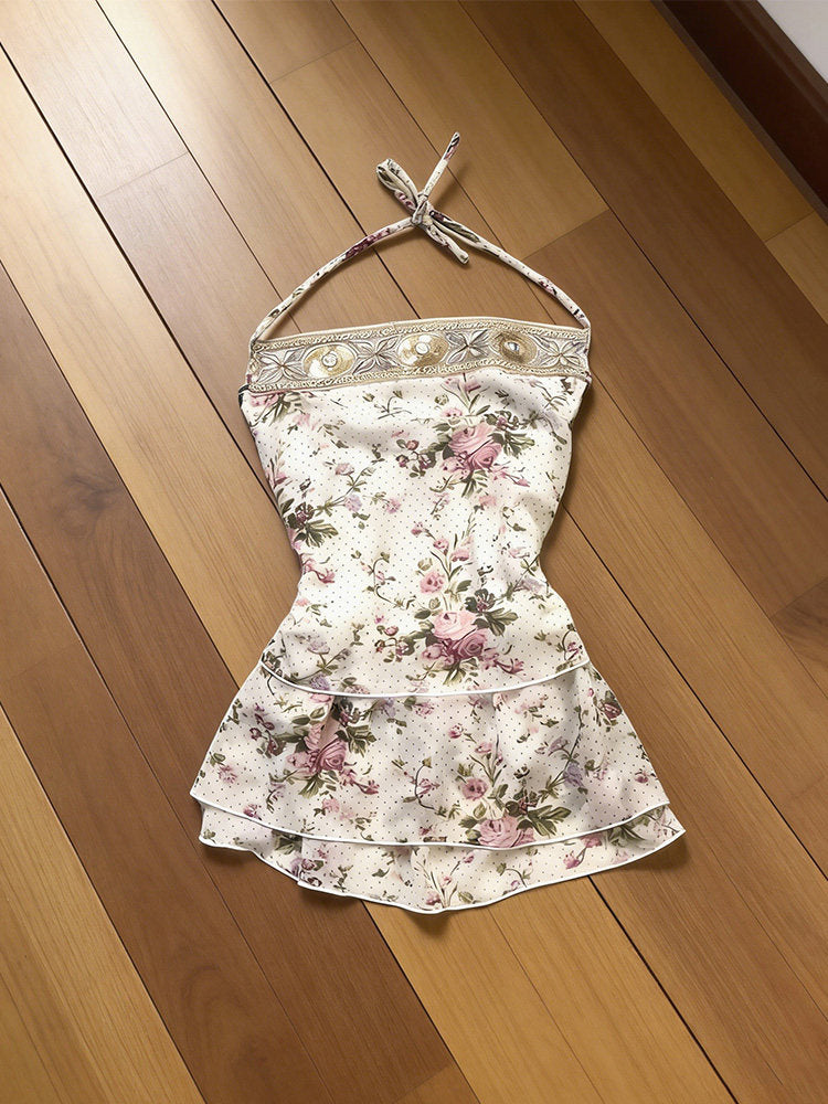 vintage floral halter top