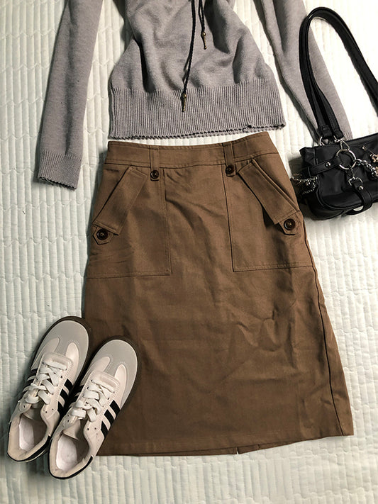 retro design brown skirt