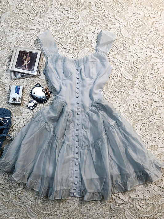 baby blue mesh dress