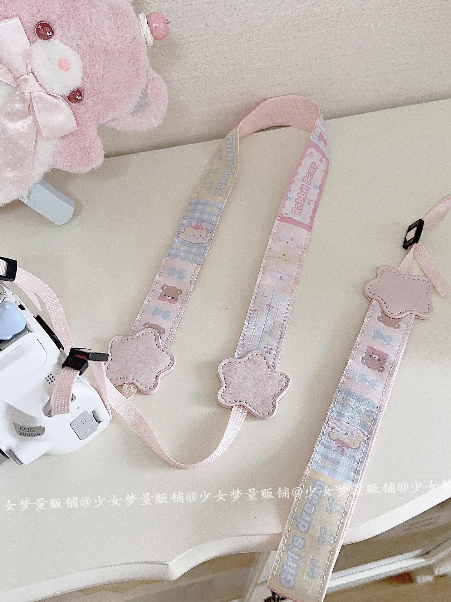 Girl's Dream Bunny Bear Polaroid Camera Strap