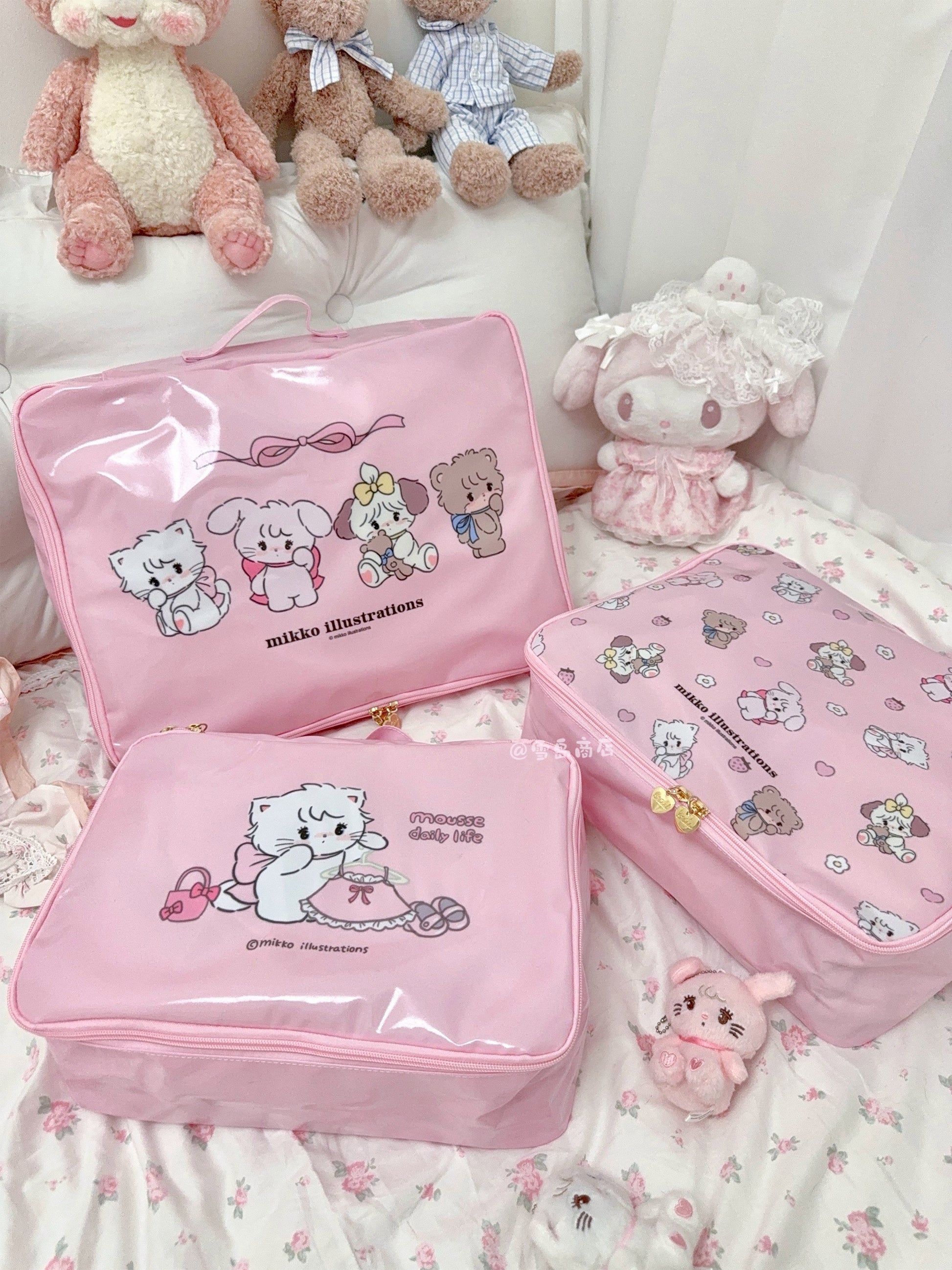 kawaii pink storage bag