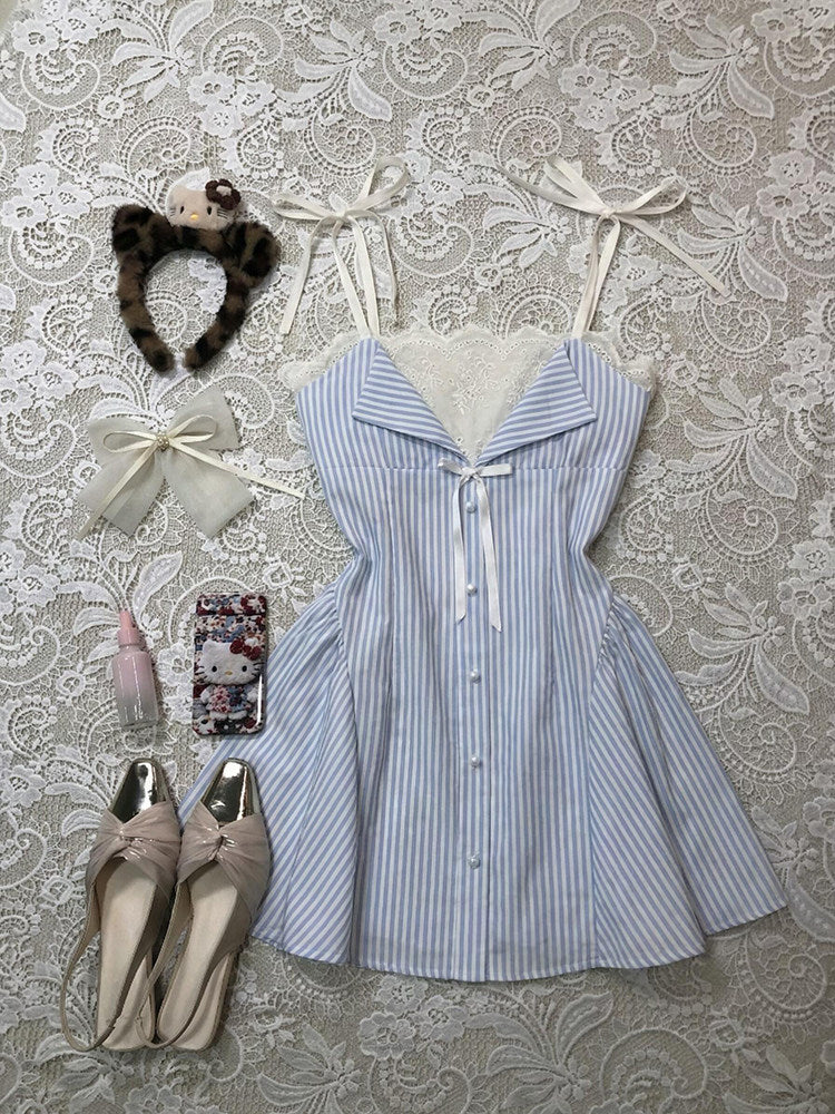 baby blue striped dress
