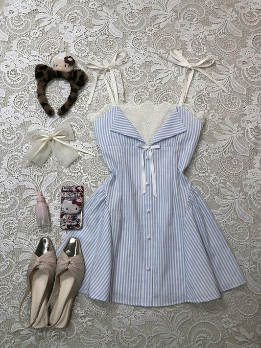 baby blue striped dress