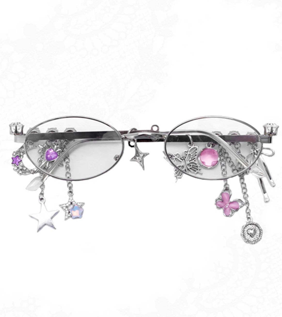 Y2K Butterfly Stars Metal Chain Sunglasses