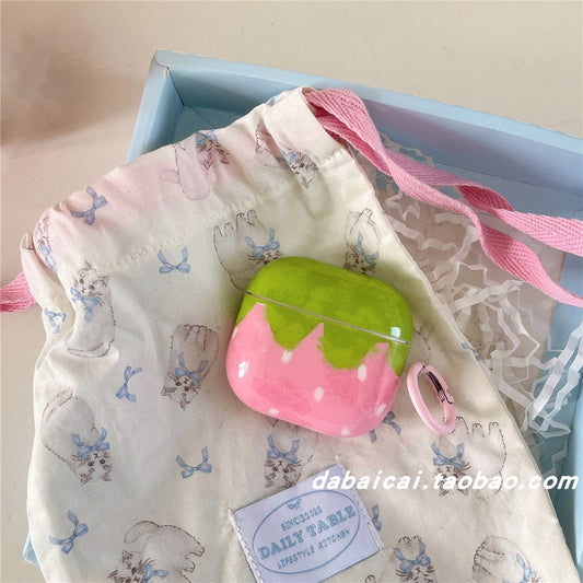 pink strawberry kawaii airpods case