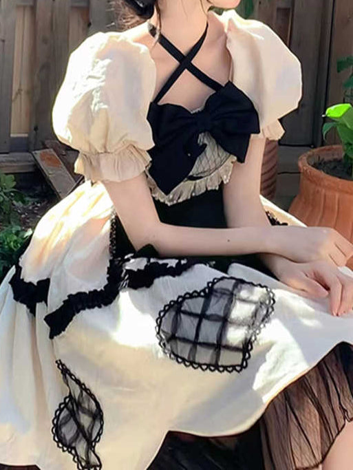 Dark Coquette Bow Lolita Princess Dress