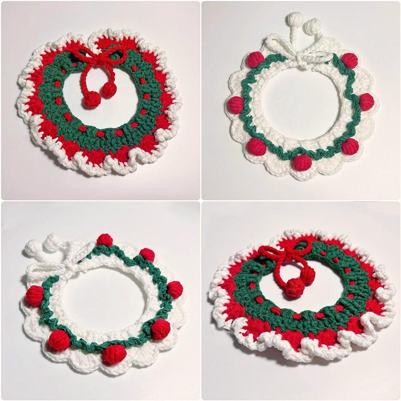 Christmas pet cat diy wool scarf