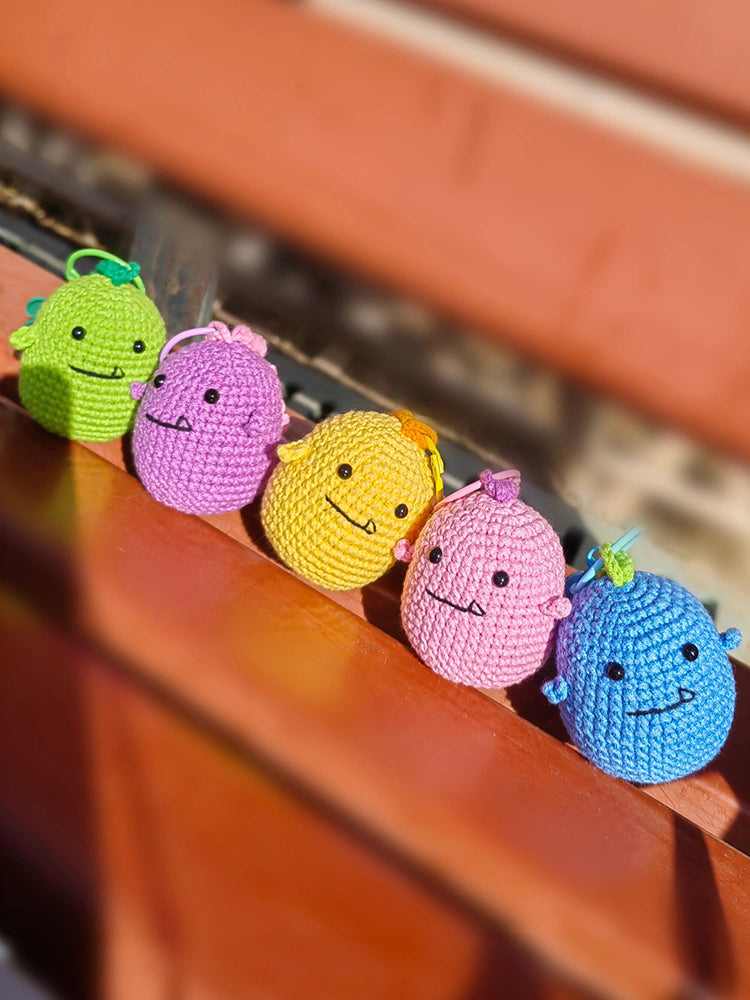 diy Little dinosaur wool pendant keychain