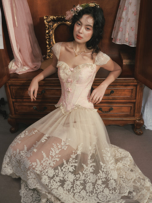 French vintage princess corset suit