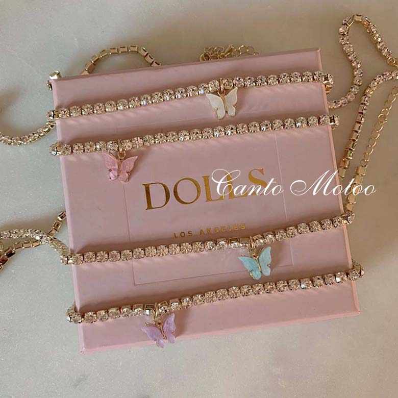 Diamonds Butterfly Chain Choker