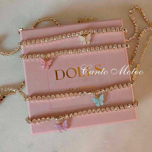 Diamonds Butterfly Chain Choker