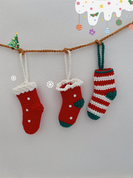 diy crocheted Christmas socks