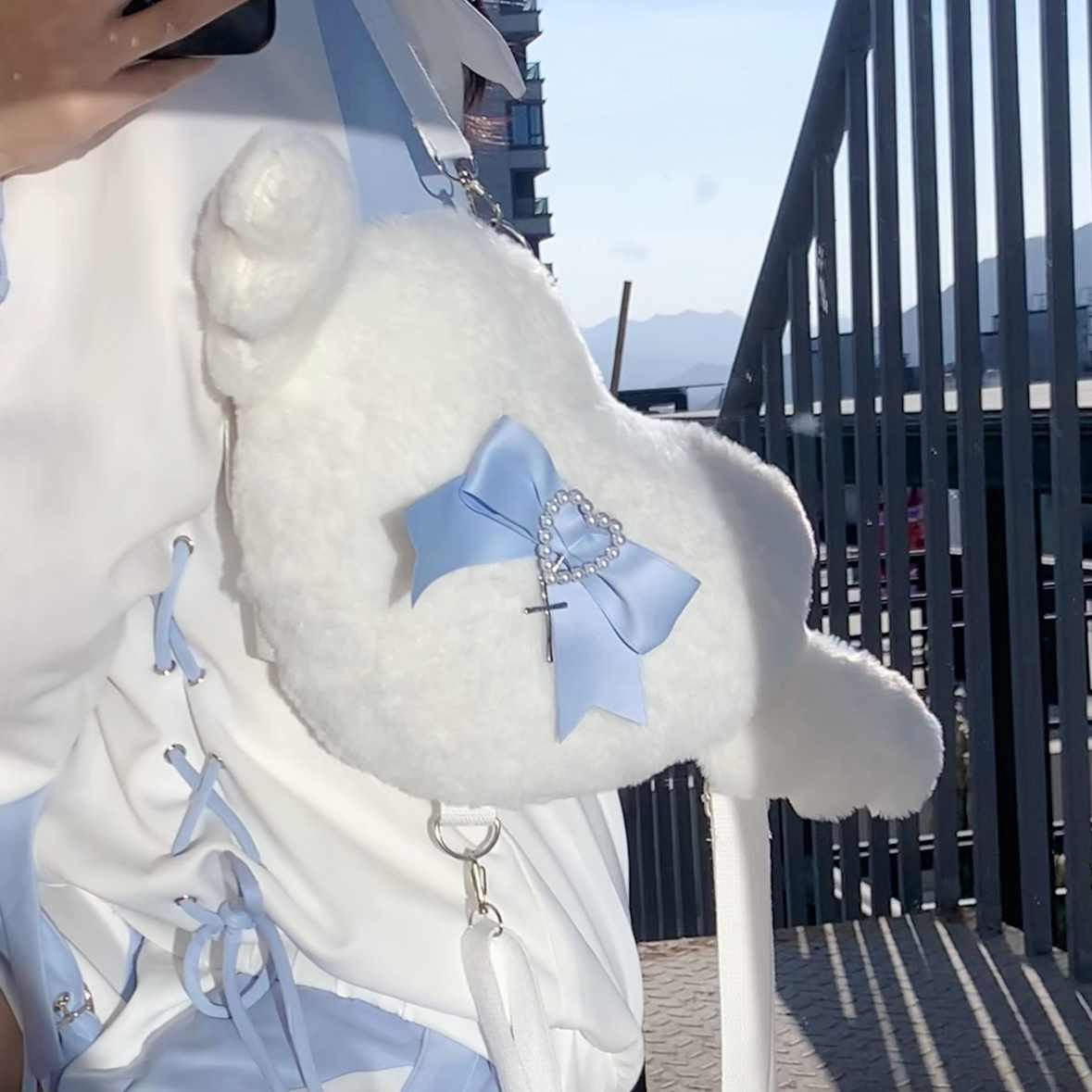 Plush Angel Wings Backpack