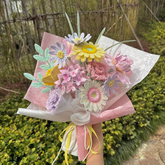 Finished handmade velvet eternal flower bouquet