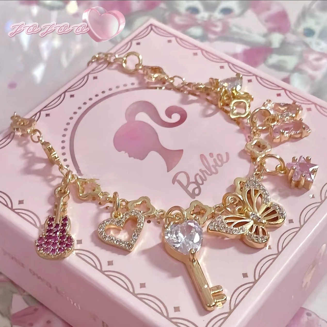 Pink Butterfly Zircon Bracelet