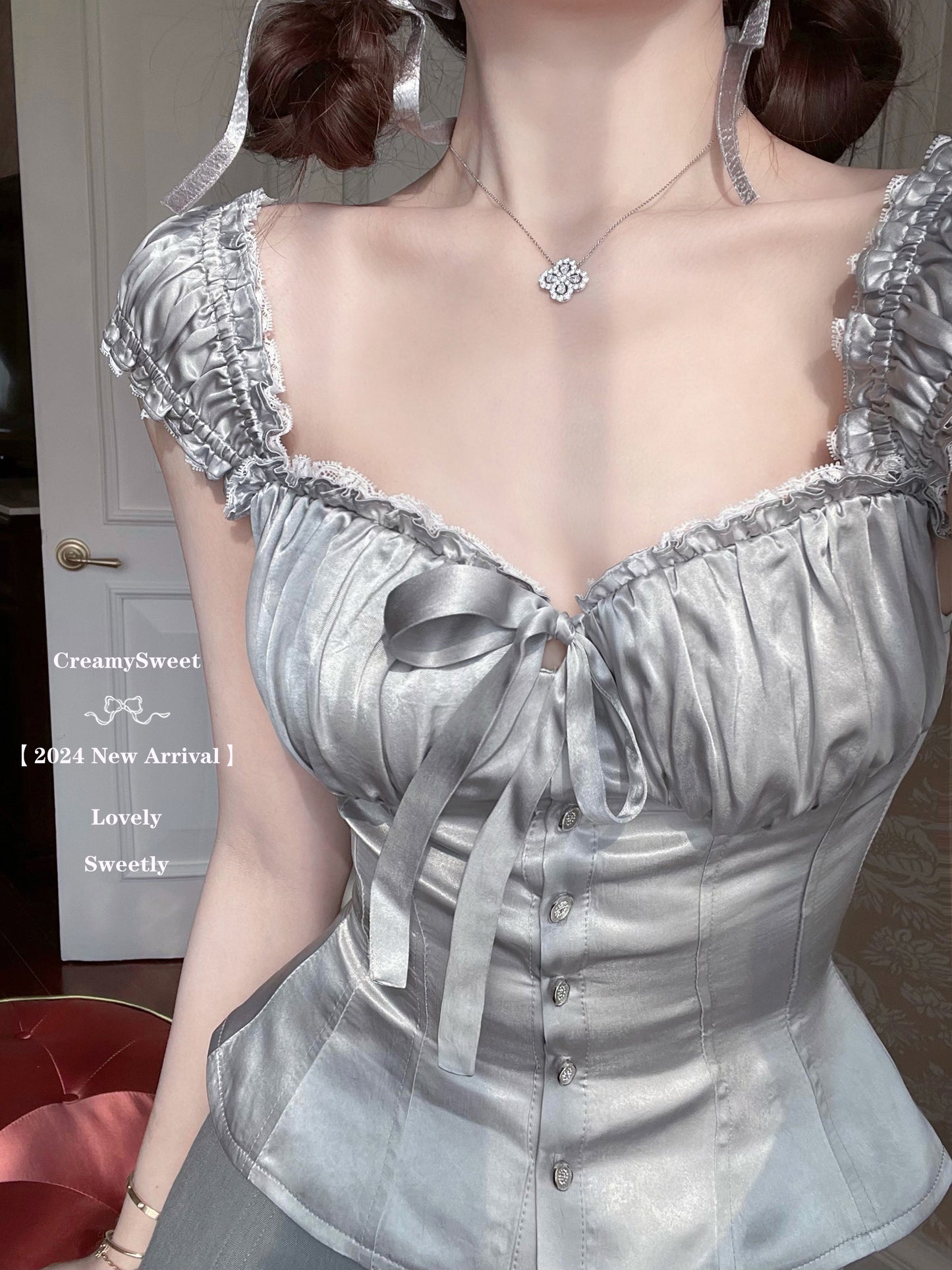 santin coquette bow shirt