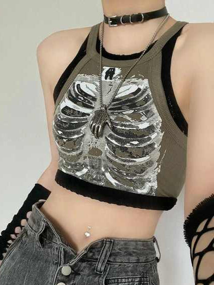 Grunge X-ray Rib Tank Top