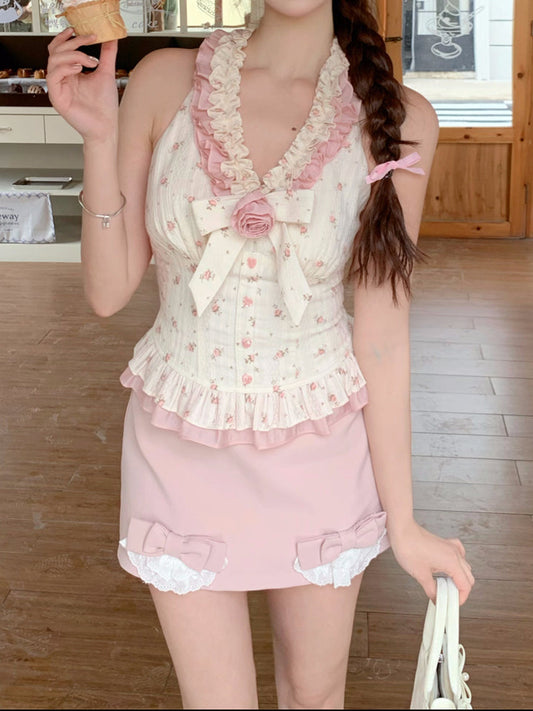 floral coquette tank top