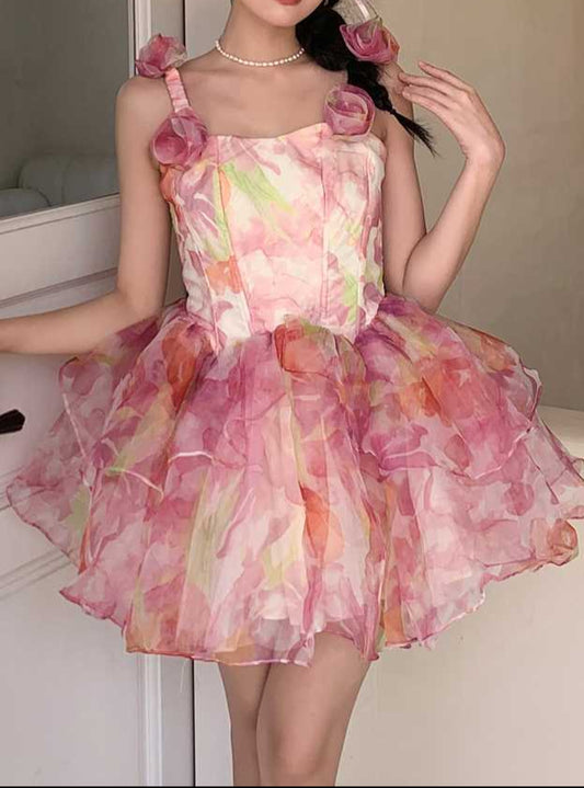 Flower Tutu Chiffon Yarn Dress