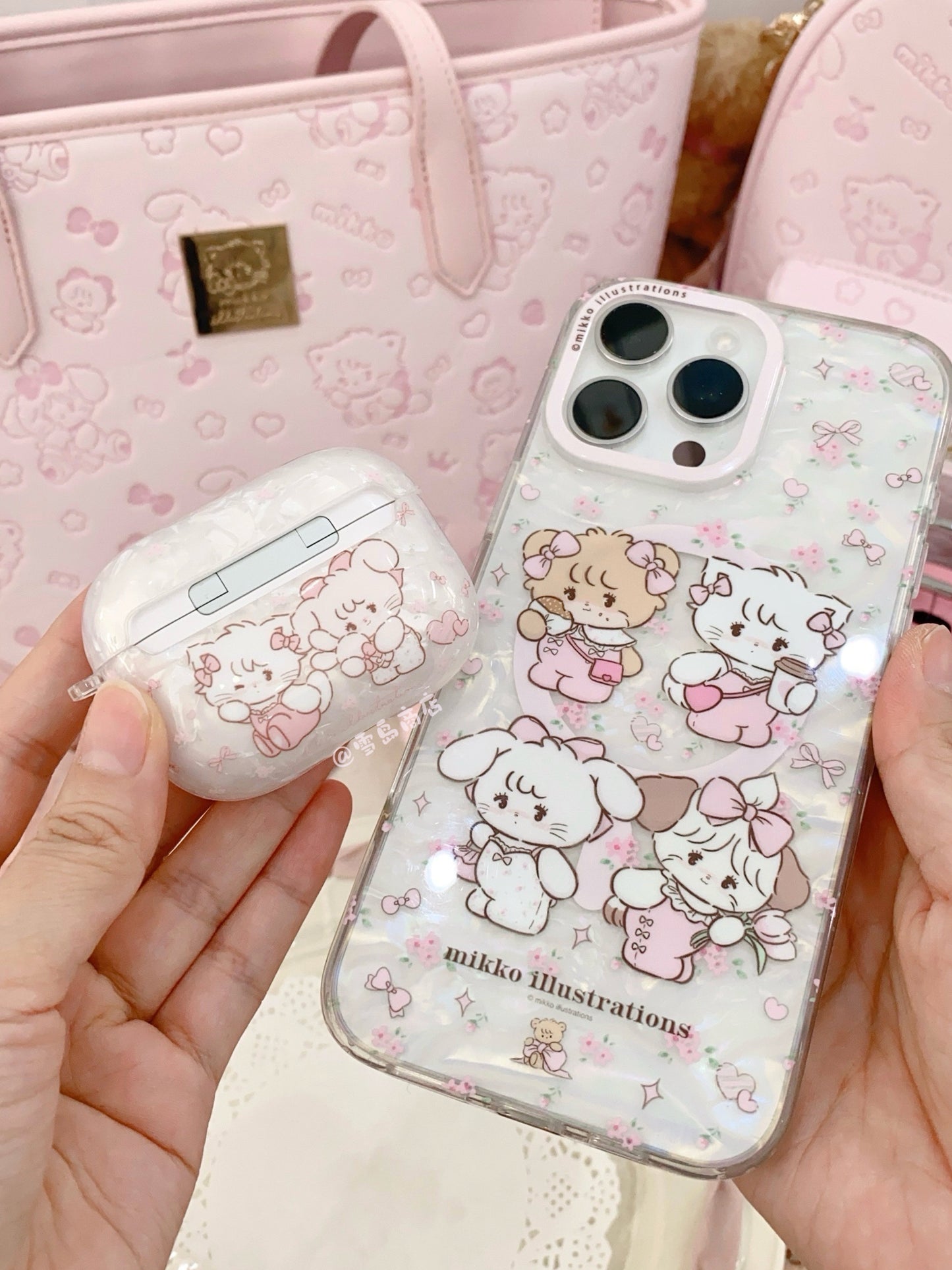 kawaii pink airpods case