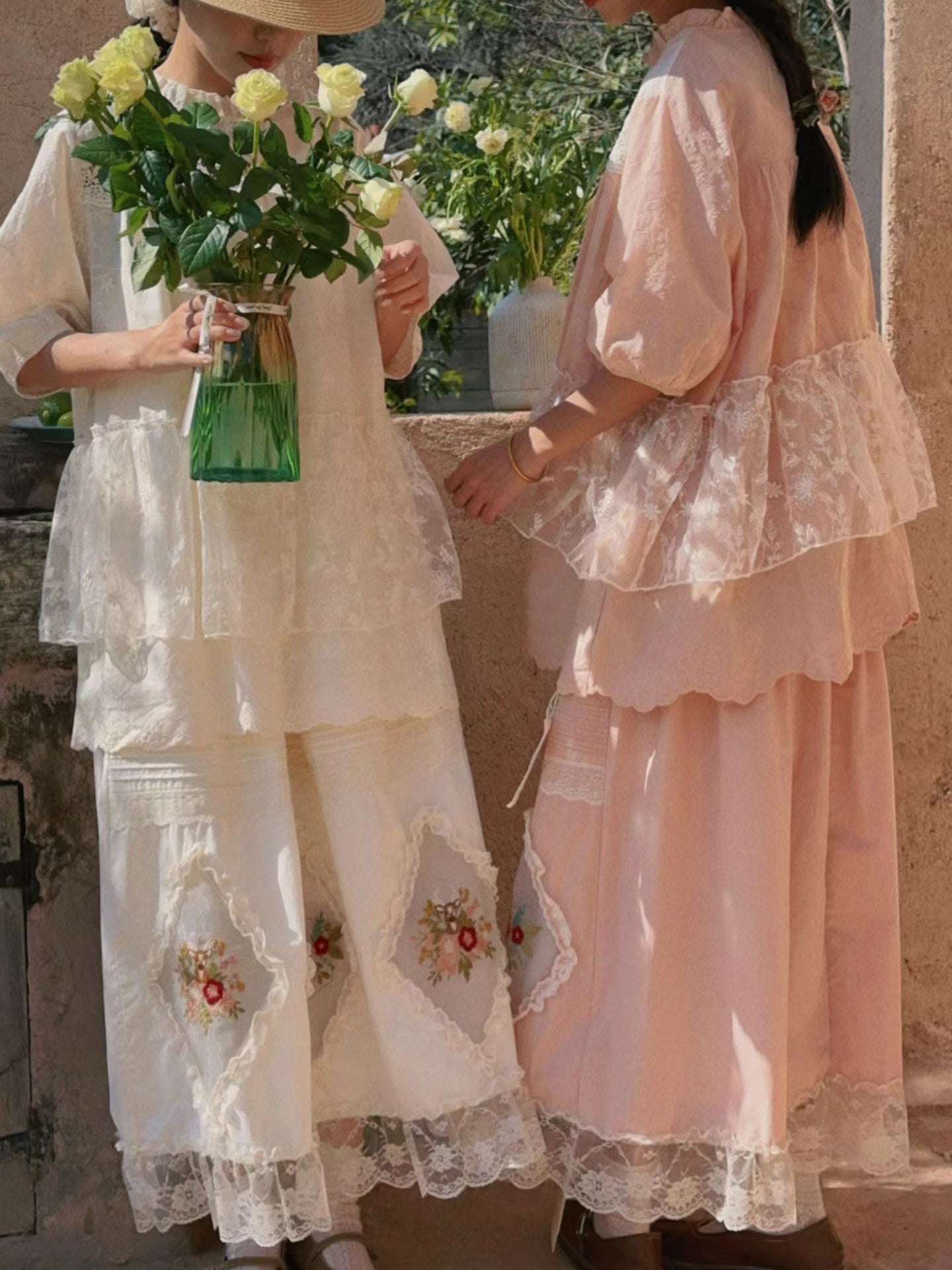 Sweet Style Lace Patchwork Embroidery Skirt
