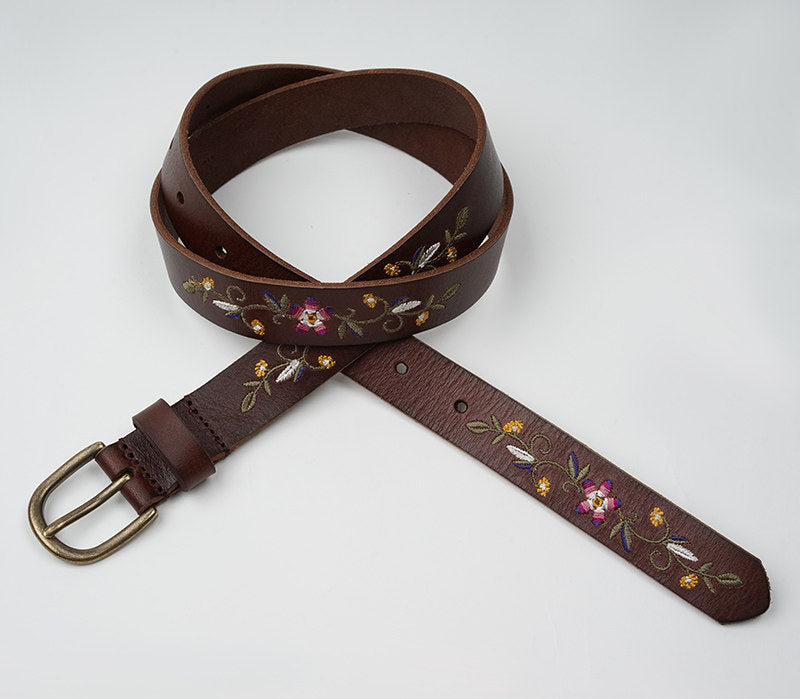 Vintage Embroidered Floral Belt
