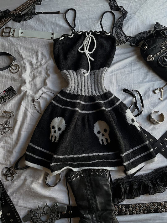 retro goth knitted dress