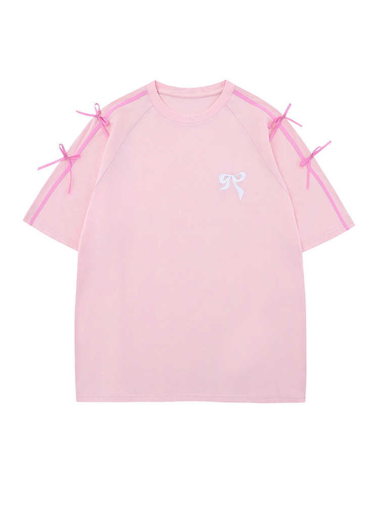 Coquette Bow Round Neck Tee