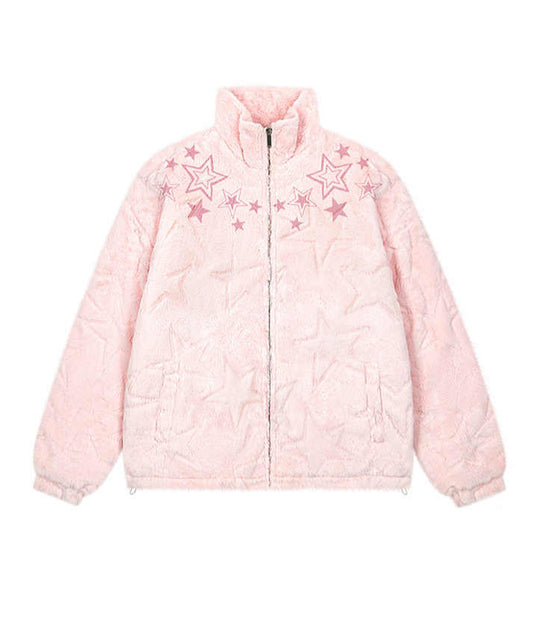 Y2K Star Embroidered Wool Cotton Jacket