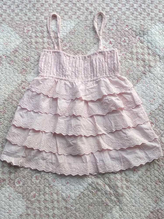 Ruffled Pink Tank Top