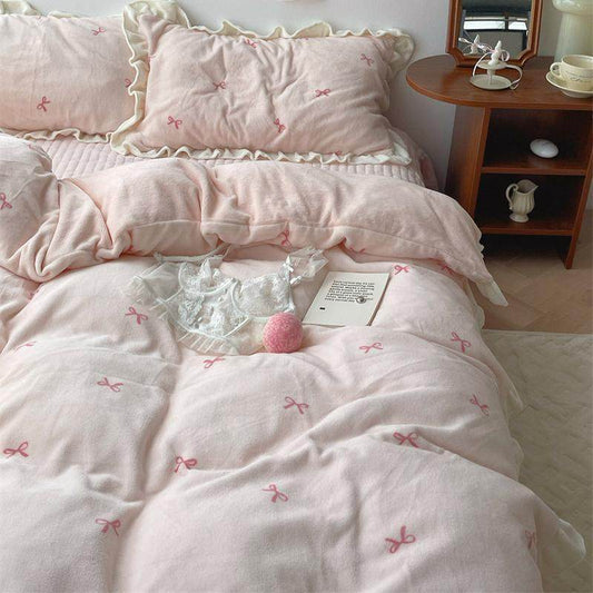 coquette bow cover sheet four-piece