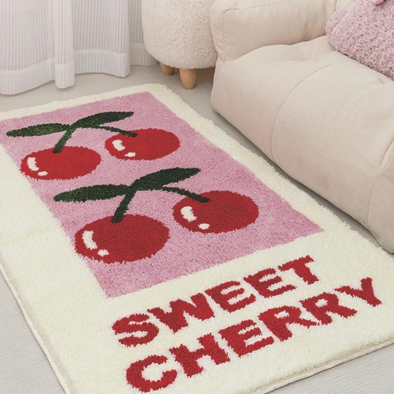ins cute cartoon cherry bedroom carpet