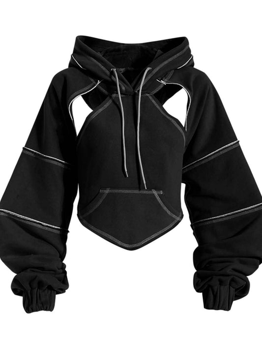 Acubi Street Hollow Stacking Hooded Sweatshirt