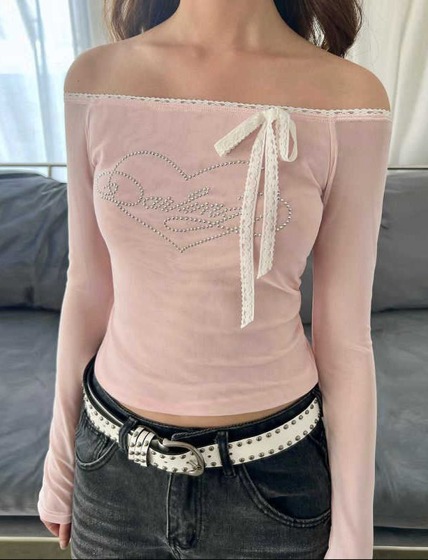 Coquette Off-shoulder Ballet Long-sleeved Top