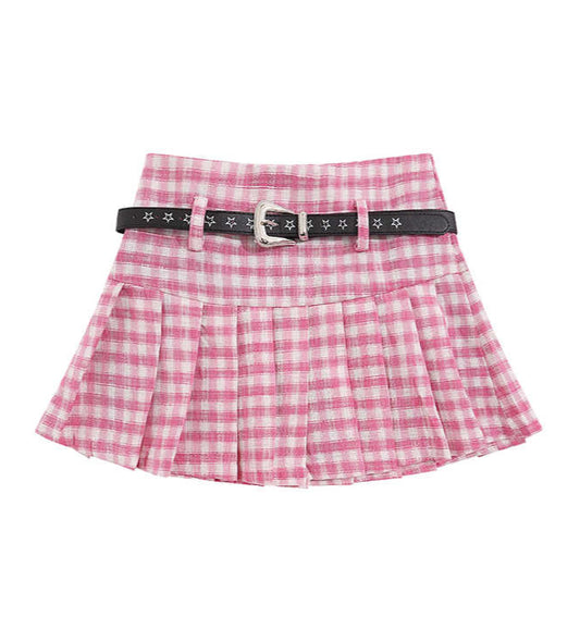 Preppy Sweet Plaid Pleated Skirt