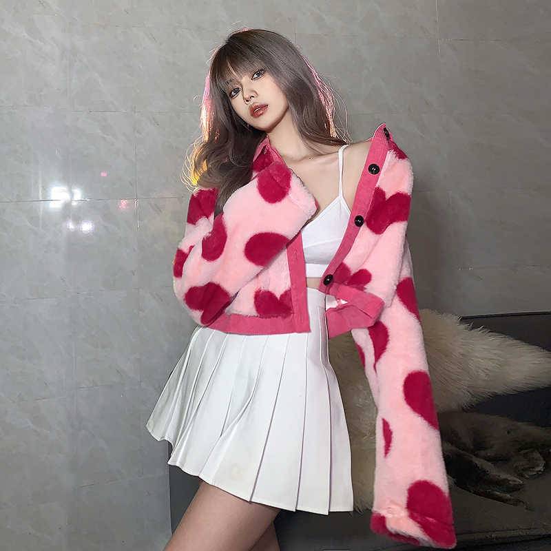 Cute Plush Heart Cardigan