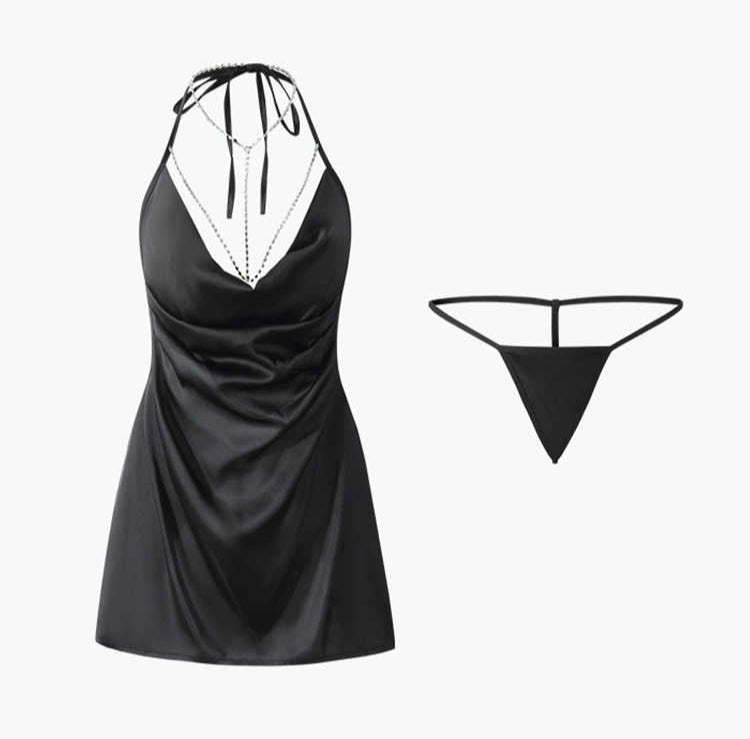Dark Coquette Two-piece Nightgown