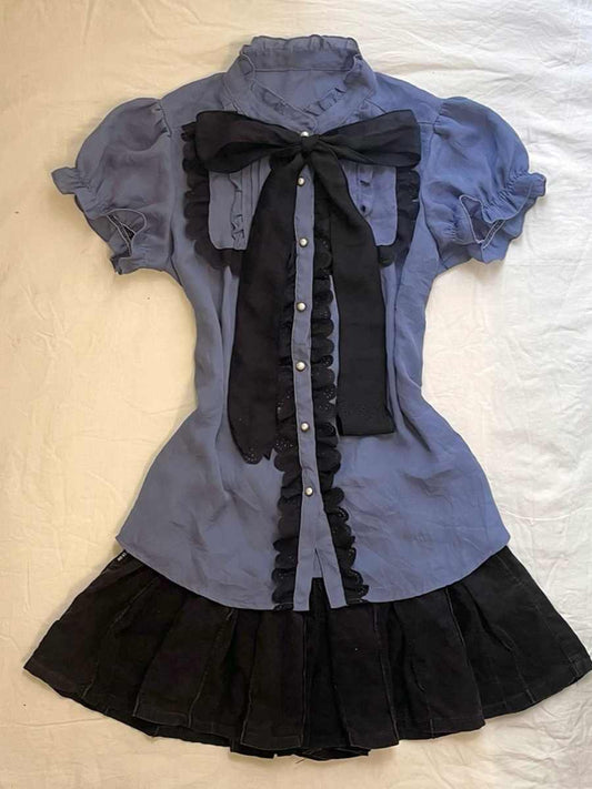 Vintage Purple Bow Shirt